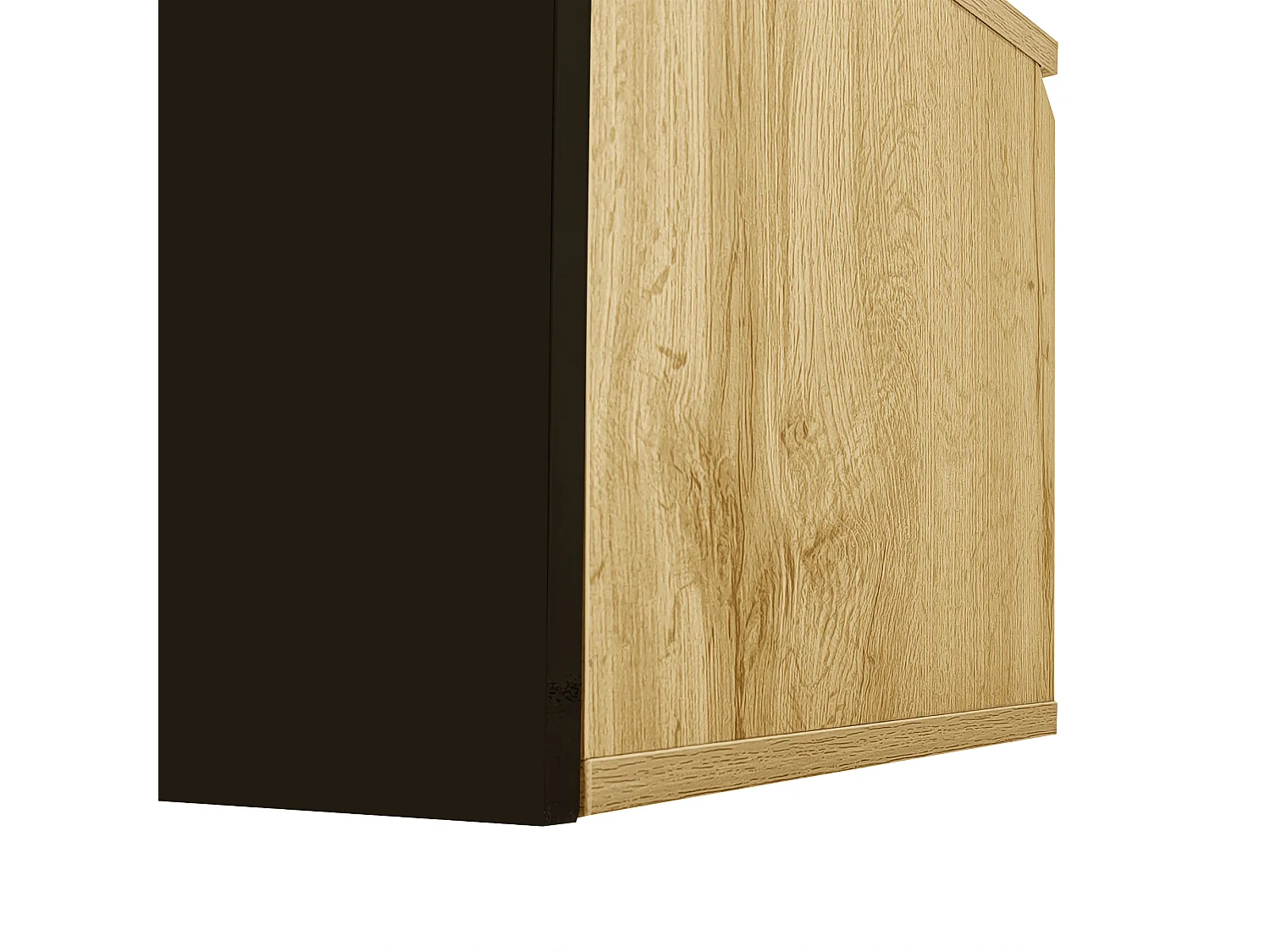 Mobile porta TV a 3 ante con LED, mobile porta TV sospeso in laccato nero lucido e finitura legno - 180x35x30cm
