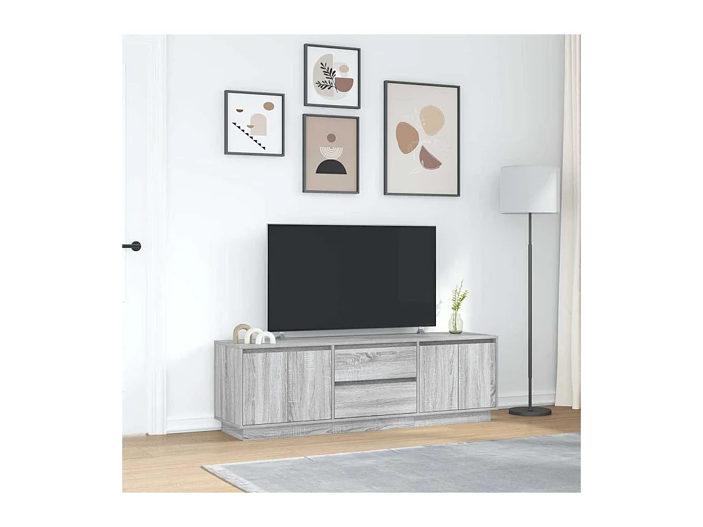 Meuble TV avec lumières LED sonoma gris 160,5x41x50 cm