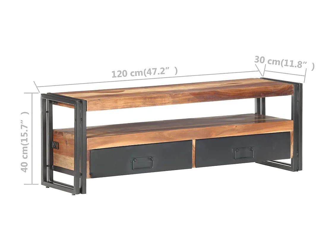 TV-Schrank 120x30x40 cm Massivholz mit Palisander-Finish