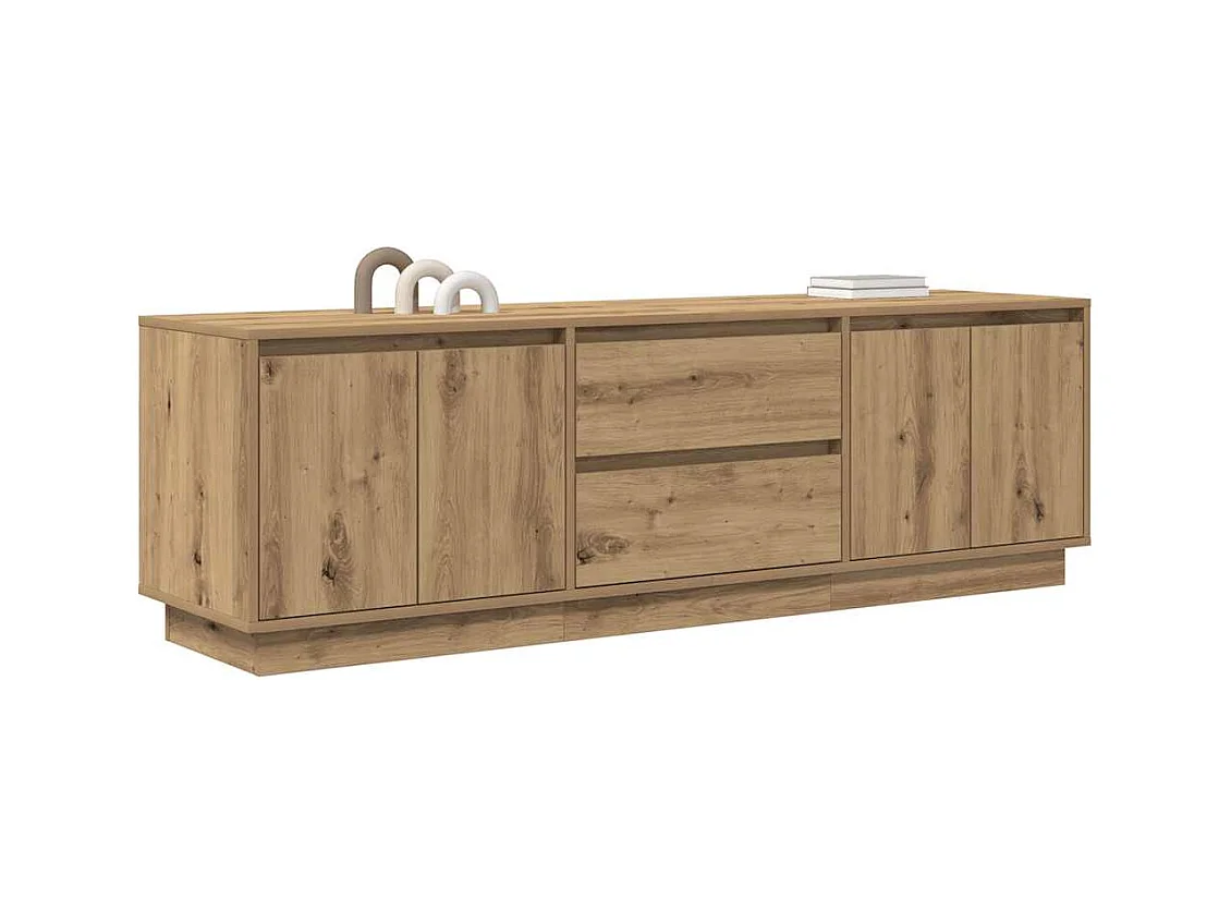 Meuble TV avec éclairages LED chêne artisanal 160,5x41x50 cm