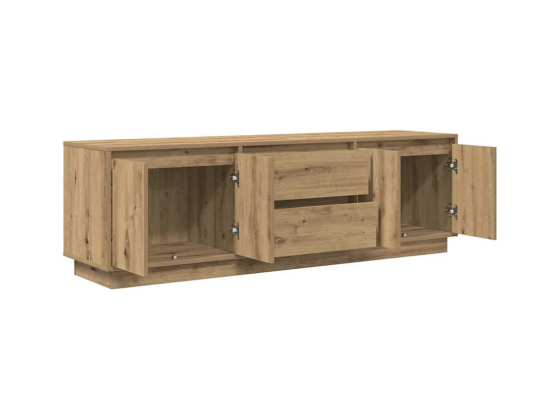 Meuble TV avec éclairages LED chêne artisanal 160,5x41x50 cm