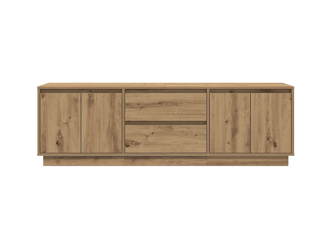 Meuble TV avec éclairages LED chêne artisanal 160,5x41x50 cm