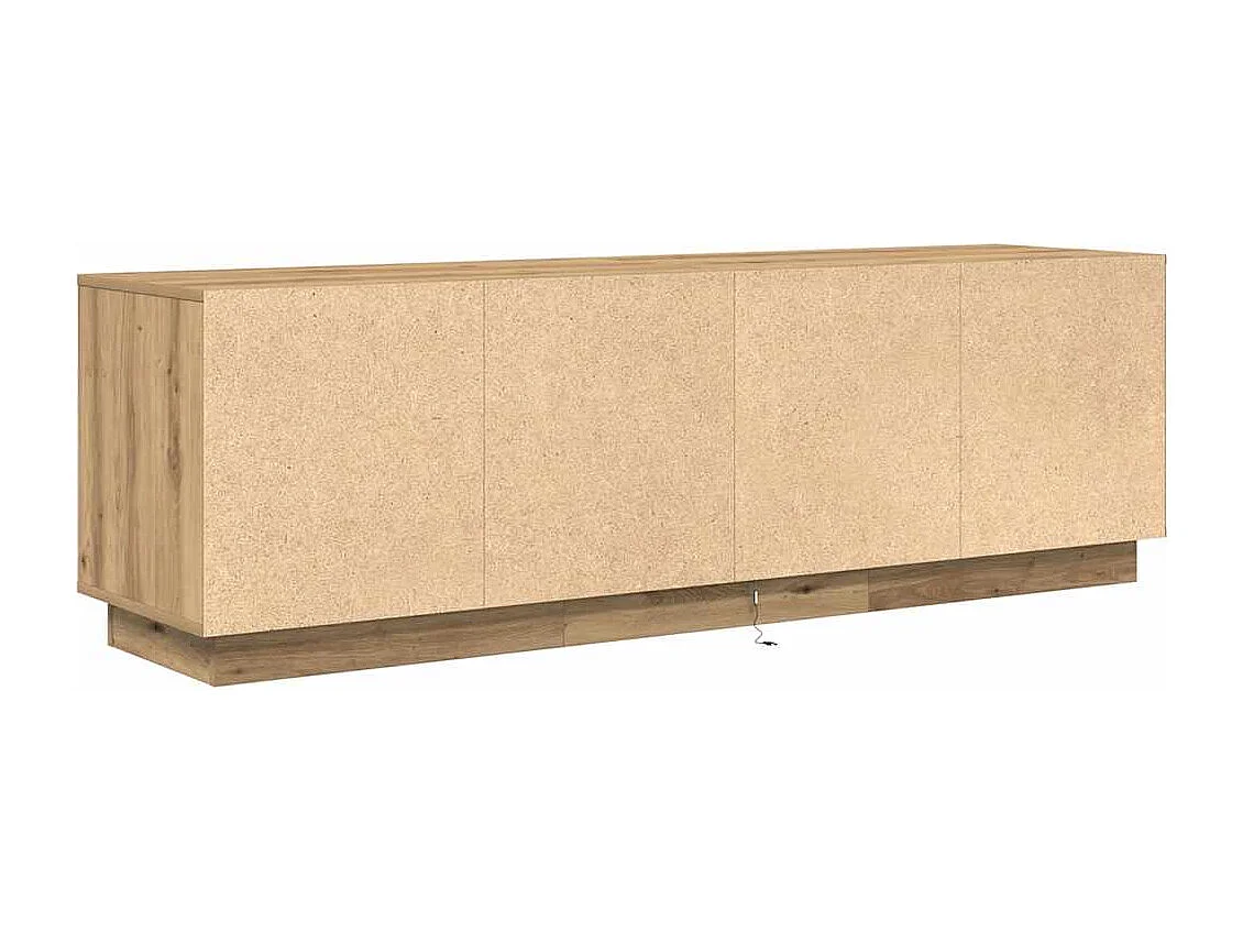 Meuble TV avec éclairages LED chêne artisanal 160,5x41x50 cm