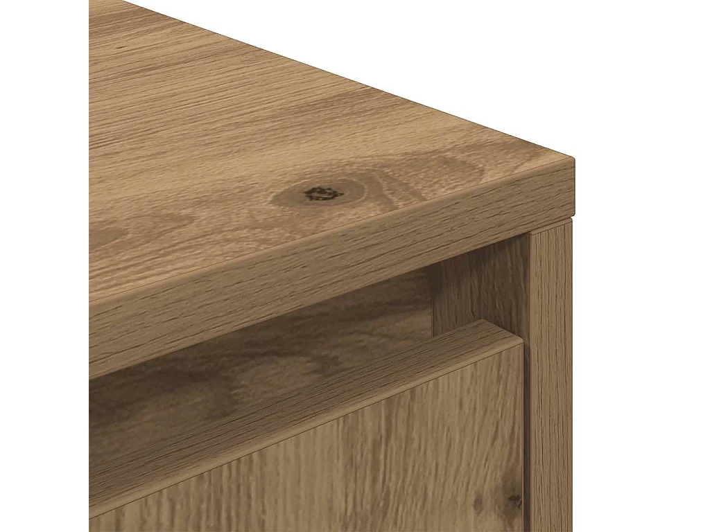 Meuble TV avec éclairages LED chêne artisanal 160,5x41x50 cm