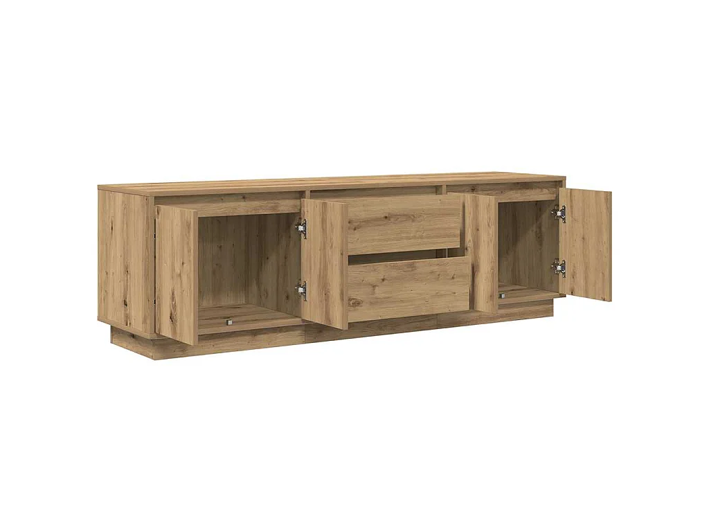 Meuble TV avec éclairages LED chêne artisanal 160,5x41x50 cm
