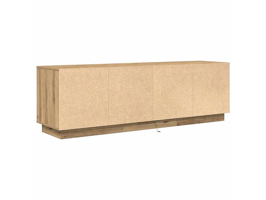 Meuble TV avec éclairages LED chêne artisanal 160,5x41x50 cm