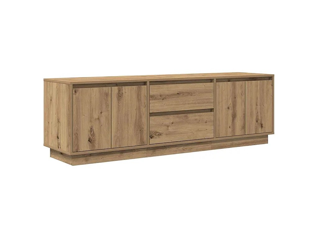 Meuble TV avec éclairages LED chêne artisanal 160,5x41x50 cm