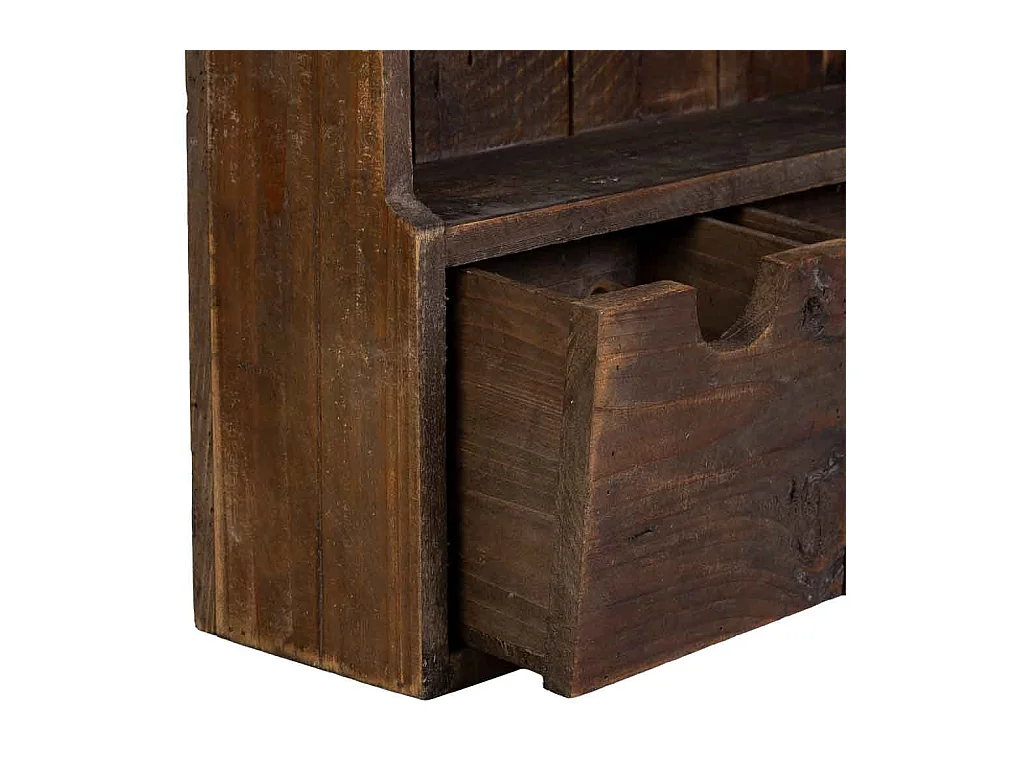 Estantería de madera con 3 cajones y 2 baldas marrón 60x15x87h cm