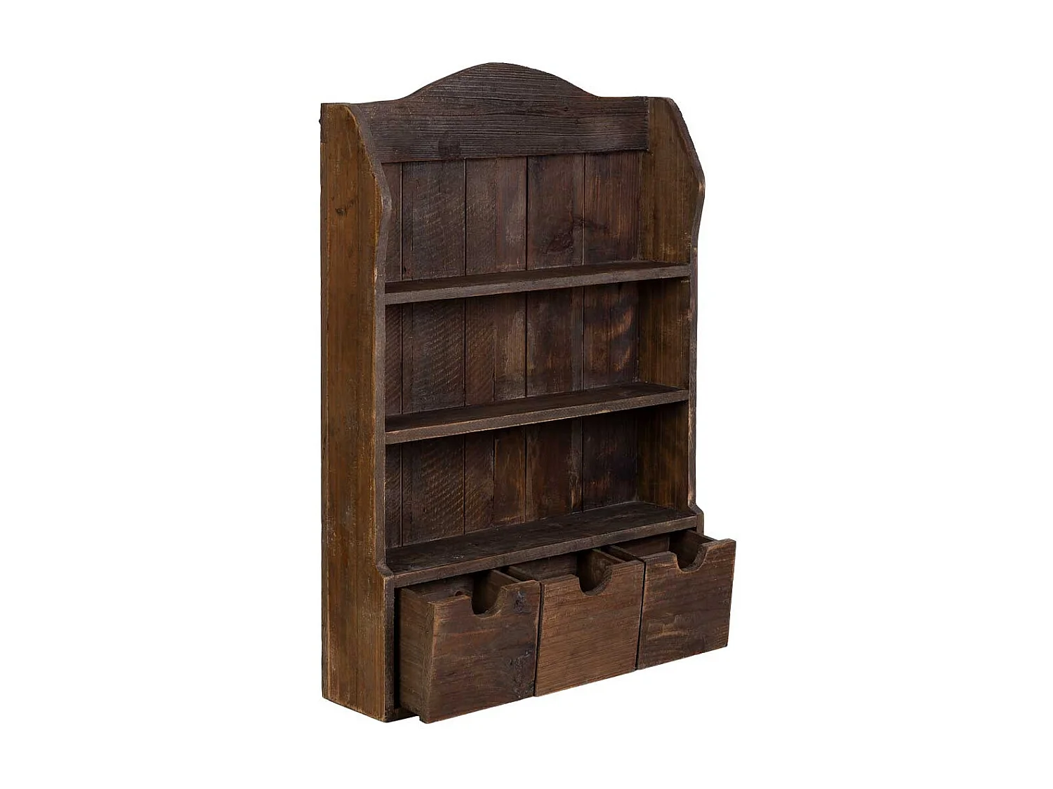 Estantería de madera con 3 cajones y 2 baldas marrón 60x15x87h cm