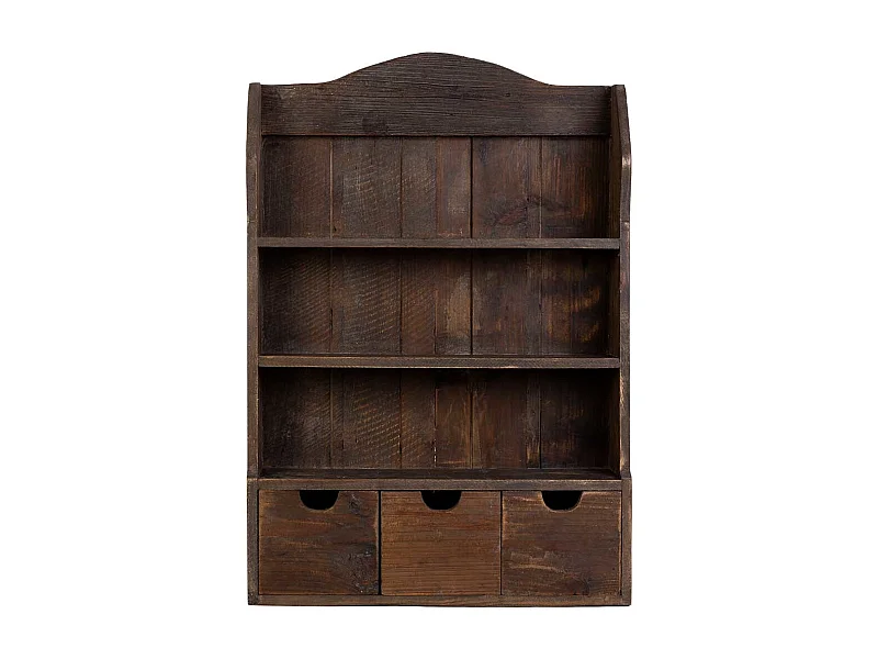 Estantería de madera con 3 cajones y 2 baldas marrón 60x15x87h cm
