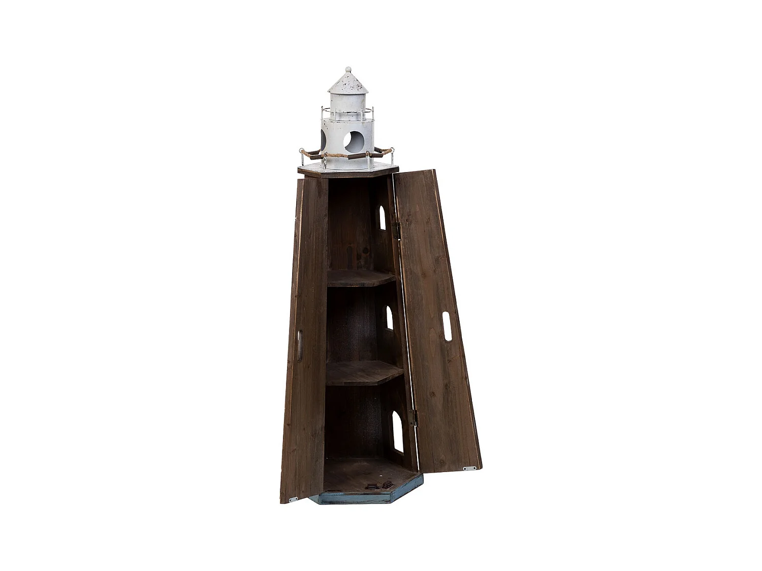 Prateleira em madeira e metal farol 40x35x123h cm