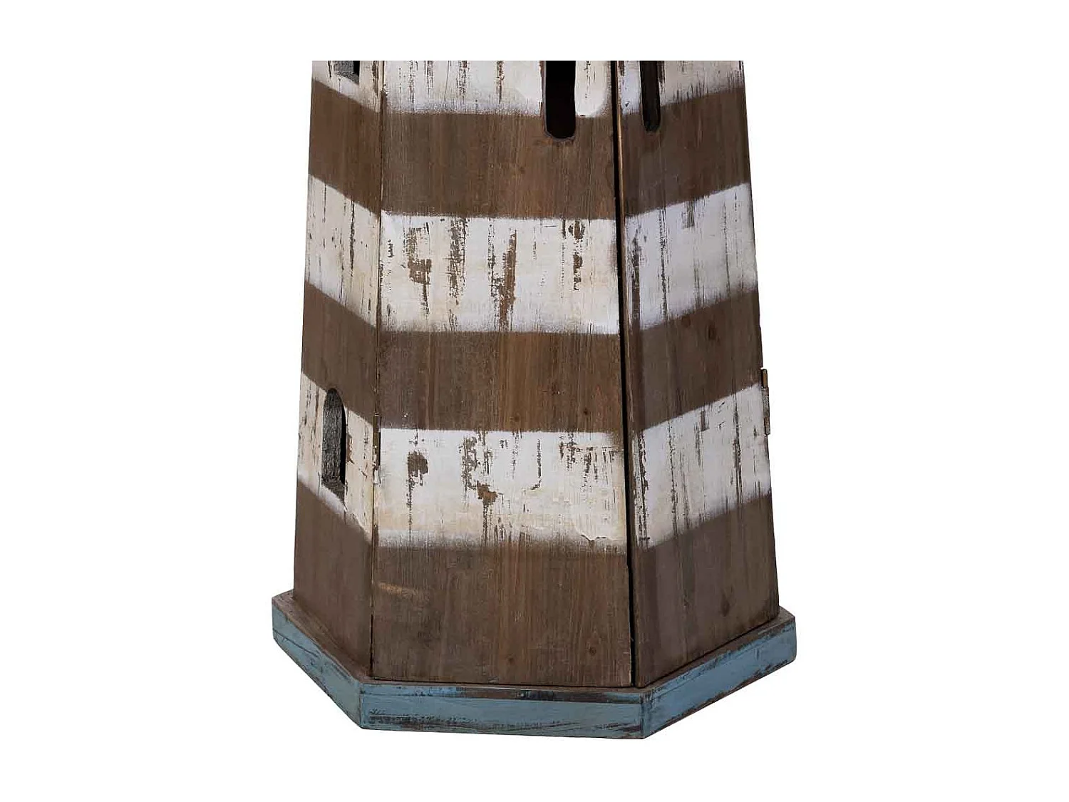 Leuchtturm Regal aus Holz und Metall 40x35x123h cm Braun