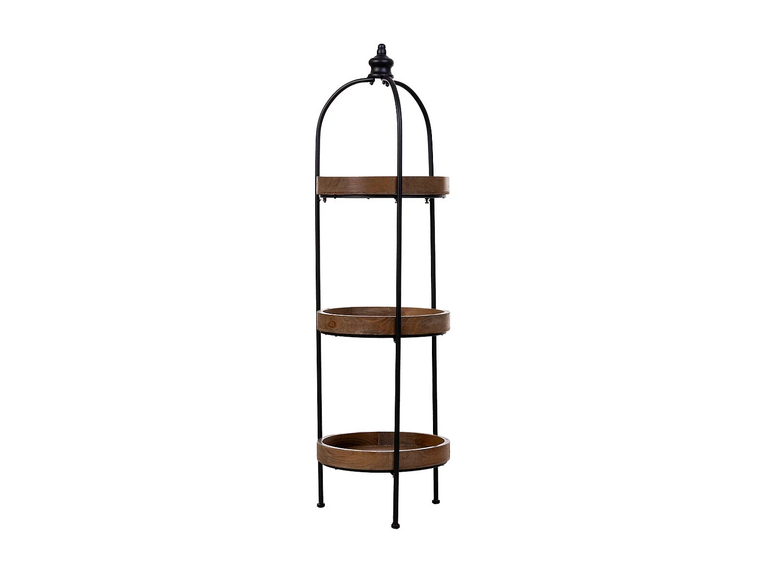 Étagère en bois et métal avec 3 étagères 35x35x122h cm
