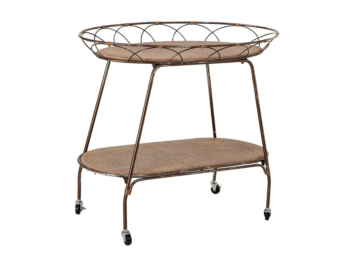 Estante em metal castanho, 84,46x48,26x73,03h cm