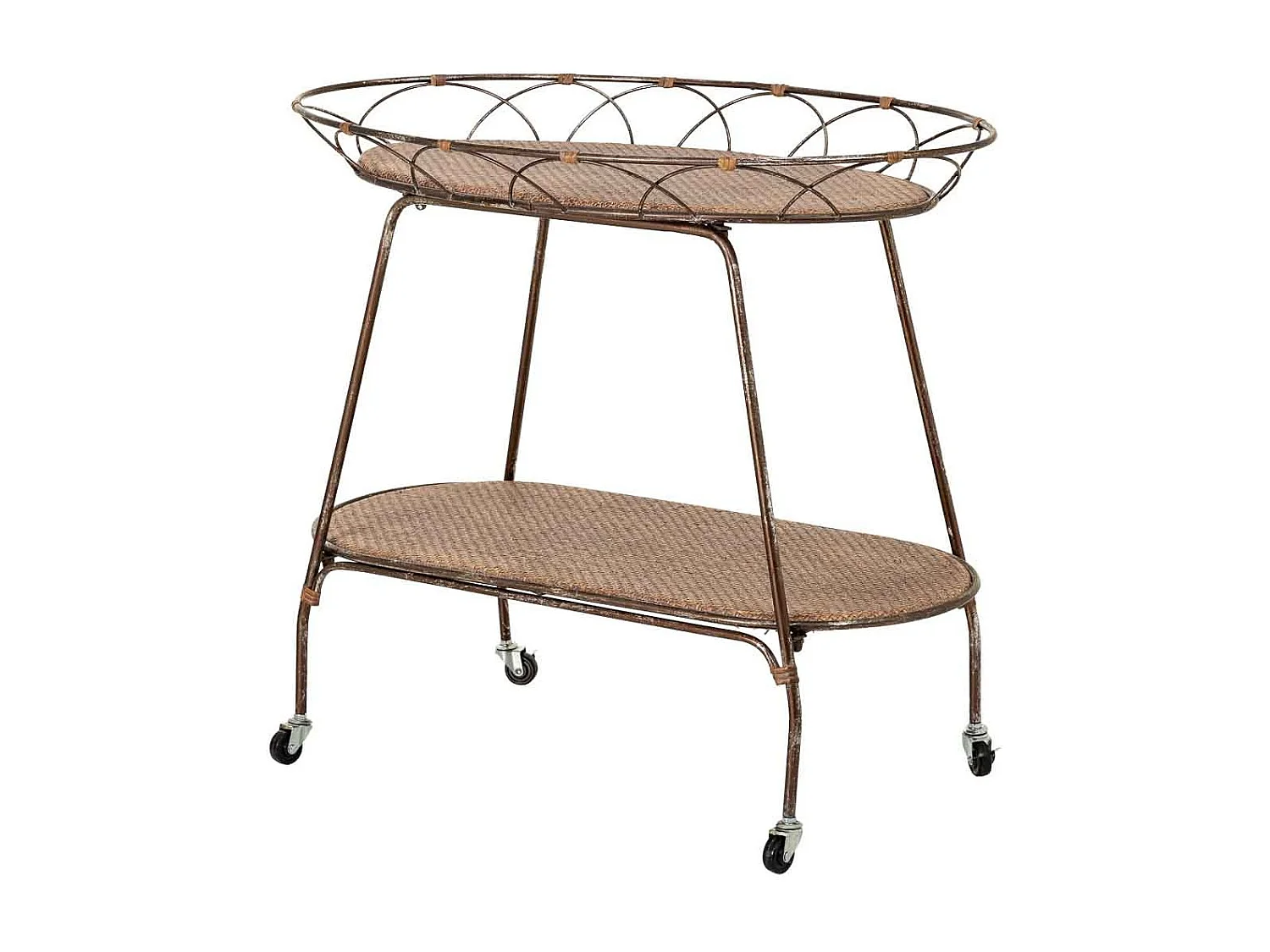 Estante em metal castanho, 84,46x48,26x73,03h cm