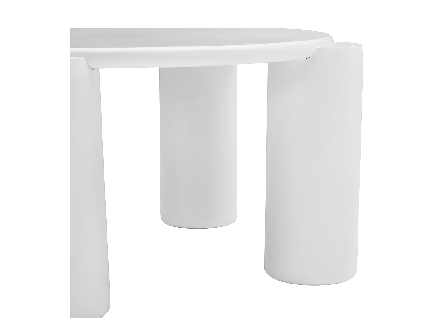 Table basse ronde 70x70x41cm - Table basse blanche avec plateau en MDF et 4 pieds de support - convient pour salon, chambre, balcon