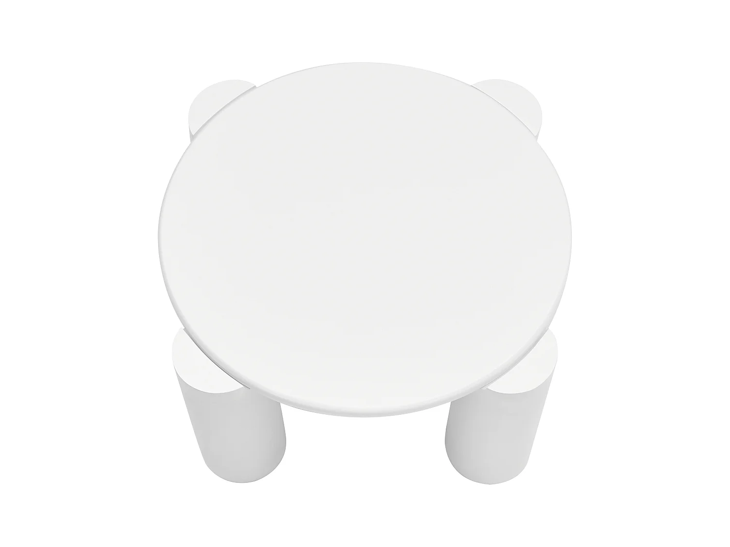 Table basse ronde 70x70x41cm - Table basse blanche avec plateau en MDF et 4 pieds de support - convient pour salon, chambre, balcon