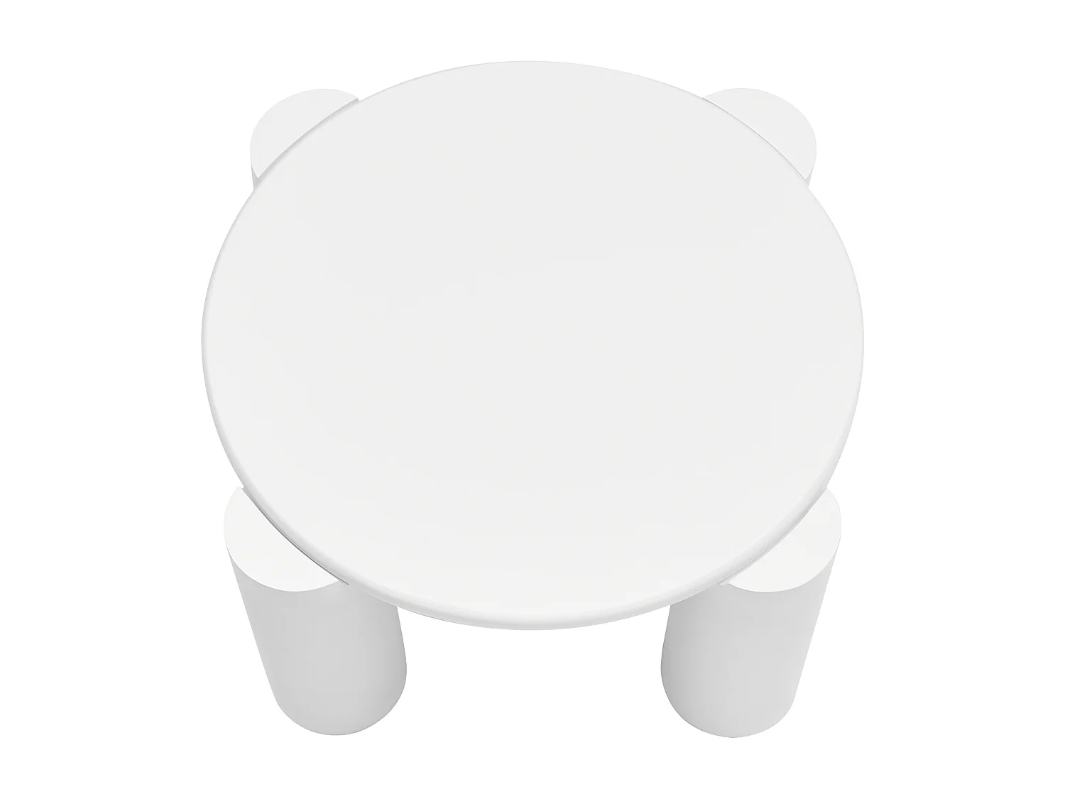 Table basse ronde 70x70x41cm - Table basse blanche avec plateau en MDF et 4 pieds de support - convient pour salon, chambre, balcon