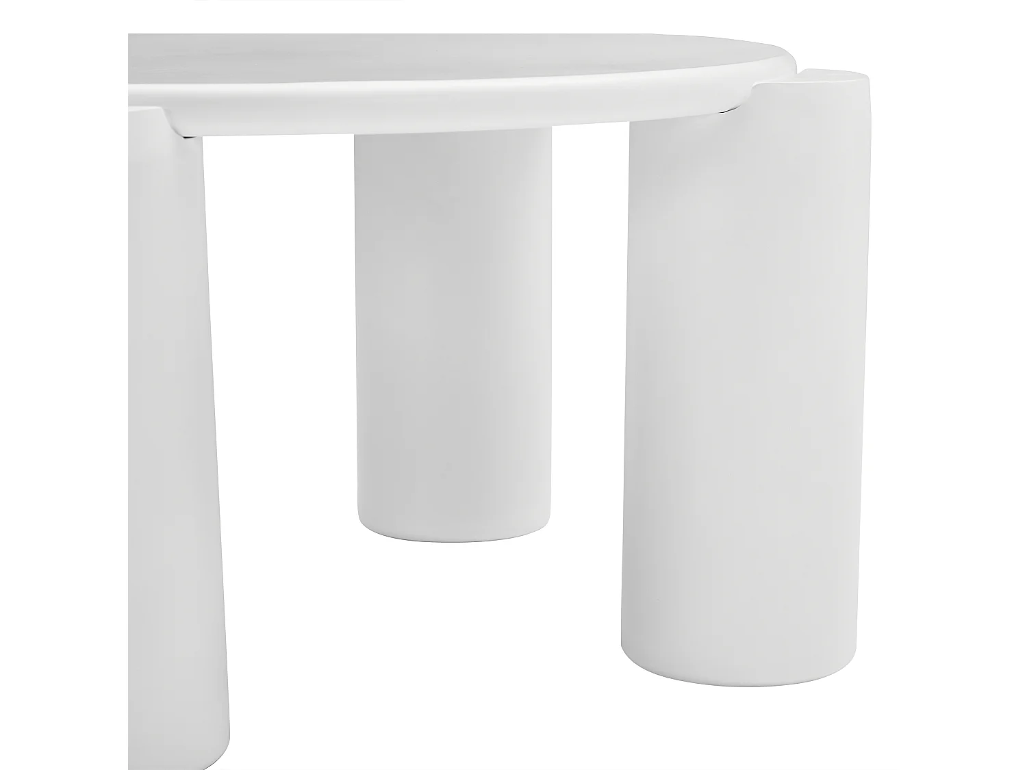 Table basse ronde 70x70x41cm - Table basse blanche avec plateau en MDF et 4 pieds de support - convient pour salon, chambre, balcon
