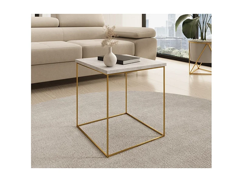 Table de canapé Arina premium /Métal/Contreplaqué/Gris