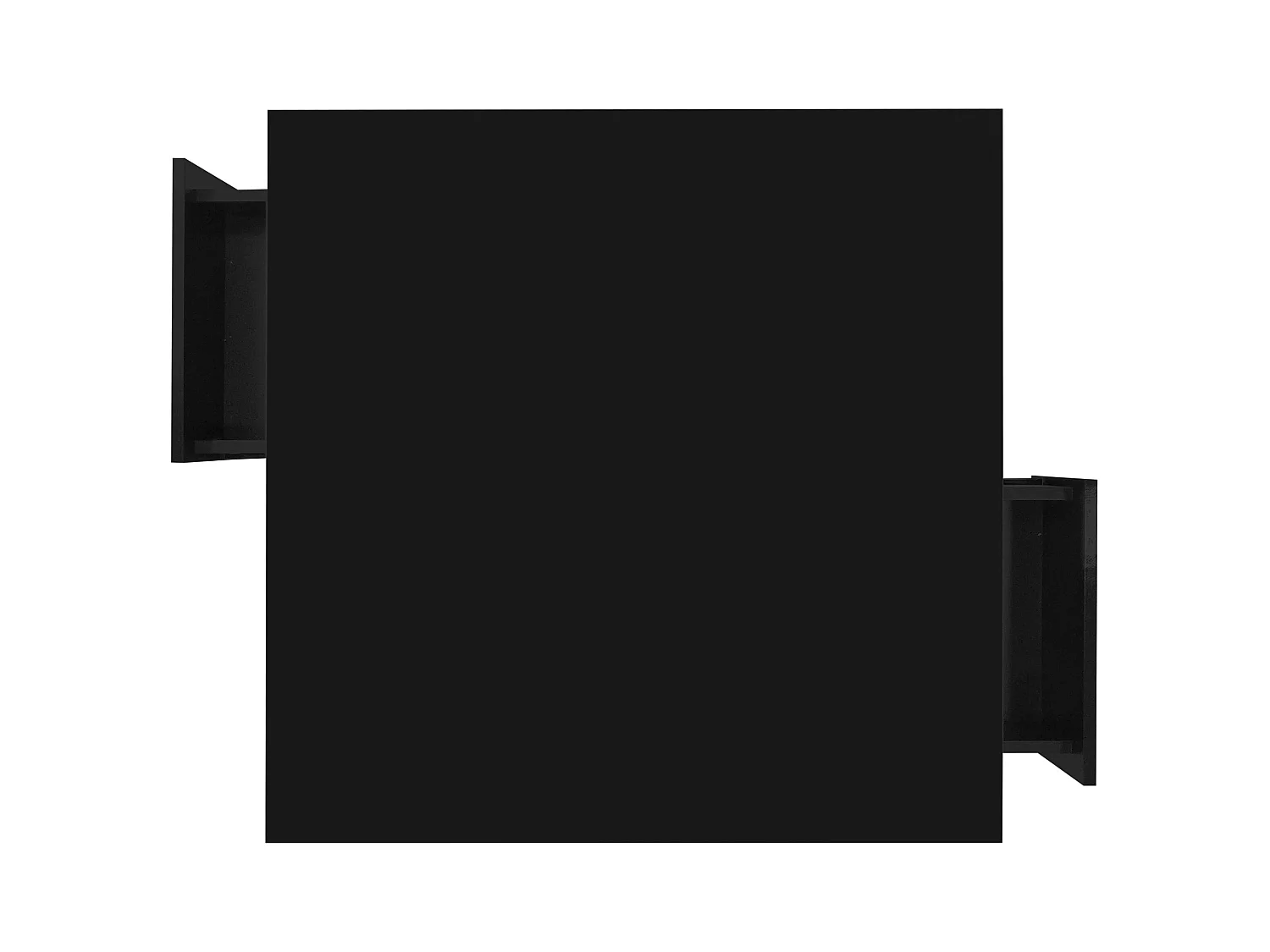 Mesa de centro quadrada - Mesa de centro preta com 2 gavetas - Acabamento dourado - para sala de estar e escritório