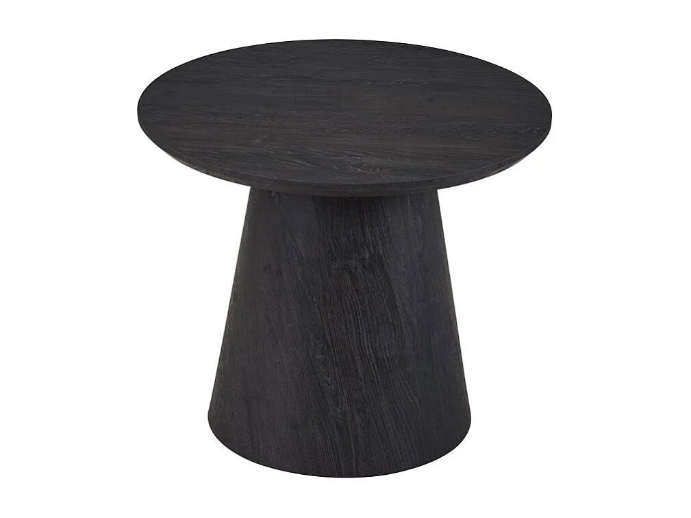 Mesa baja BOKOR – Color marrón oscuro – Mesa baja redonda 60x60 cm – MDF – Diseño moderno y compacto