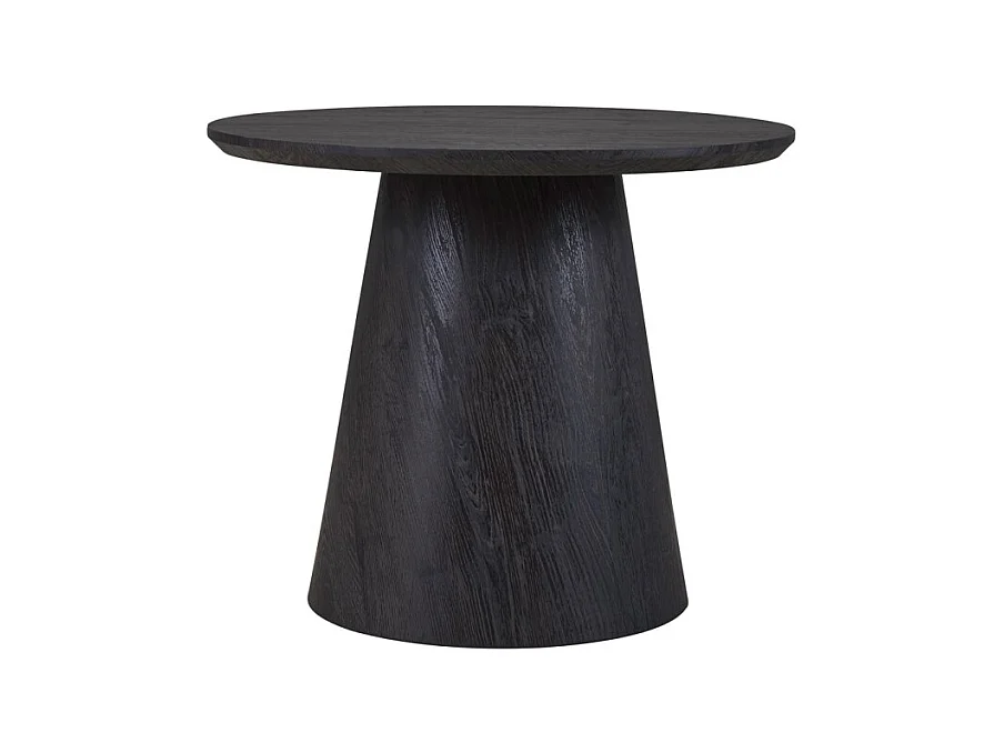 Table basse BOKOR – Coloris brun foncé – Table basse ronde 60x60 cm – MDF – Design moderne et compact