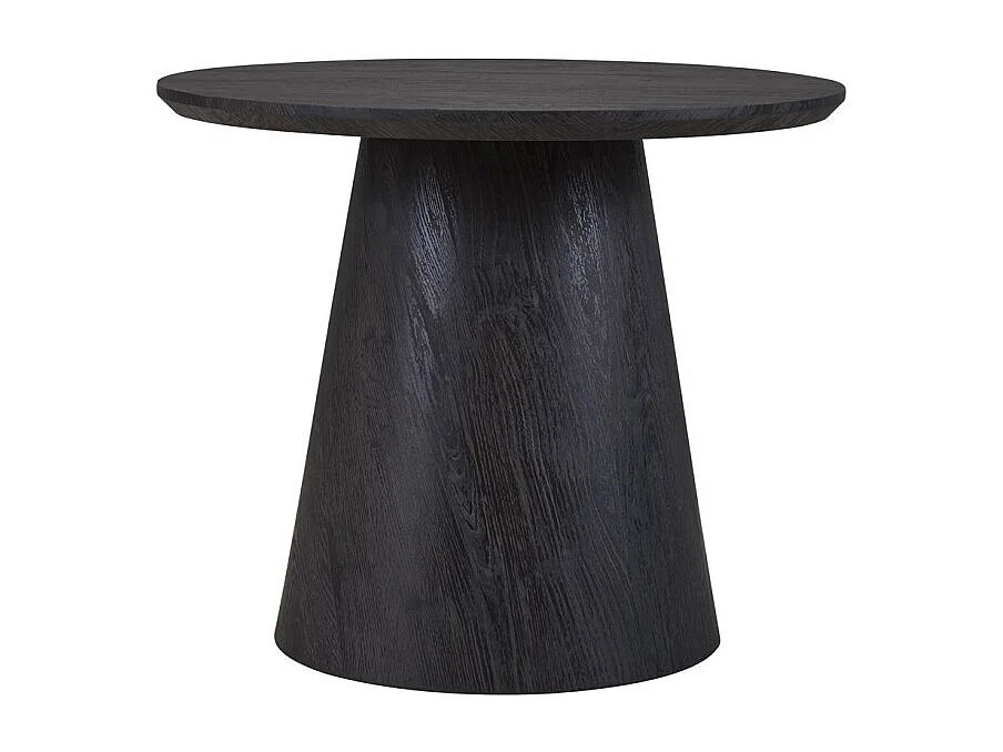 Mesa de Centro BOKOR – Cor marrom escuro – Mesa de centro redonda 60x60 cm – MDF – Design moderno e compacto