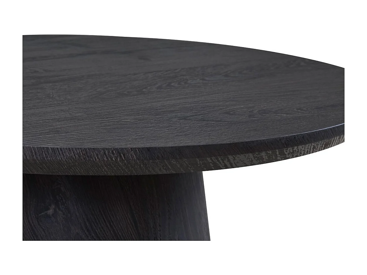 Mesa de Centro BOKOR – Cor marrom escuro – Mesa de centro redonda 60x60 cm – MDF – Design moderno e compacto