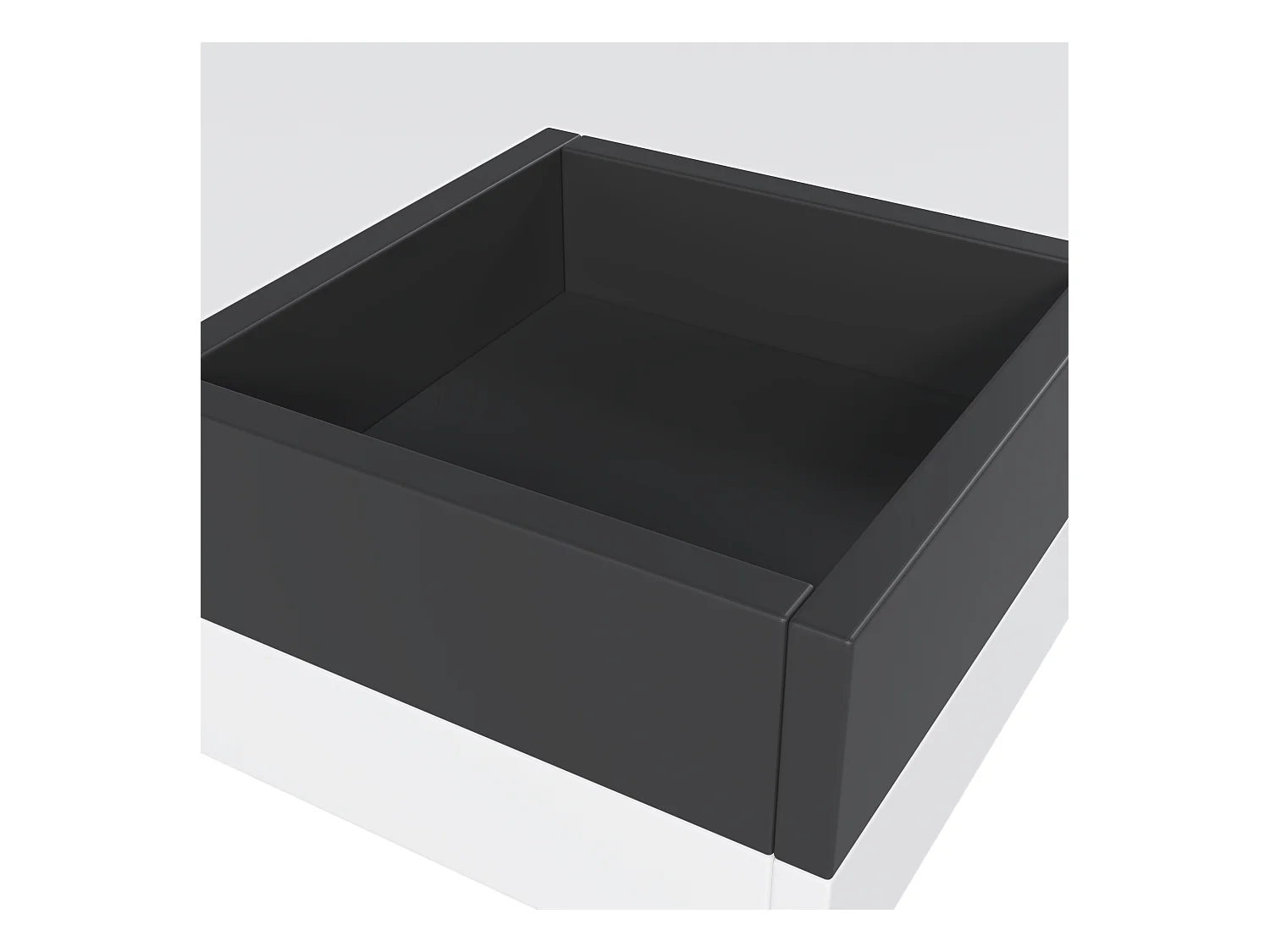 Stolik kawowy do salonu 72 x 72 x 30 cm - Biały stolik kawowy z wyjmowanym schowkiem - oświetlenie LED