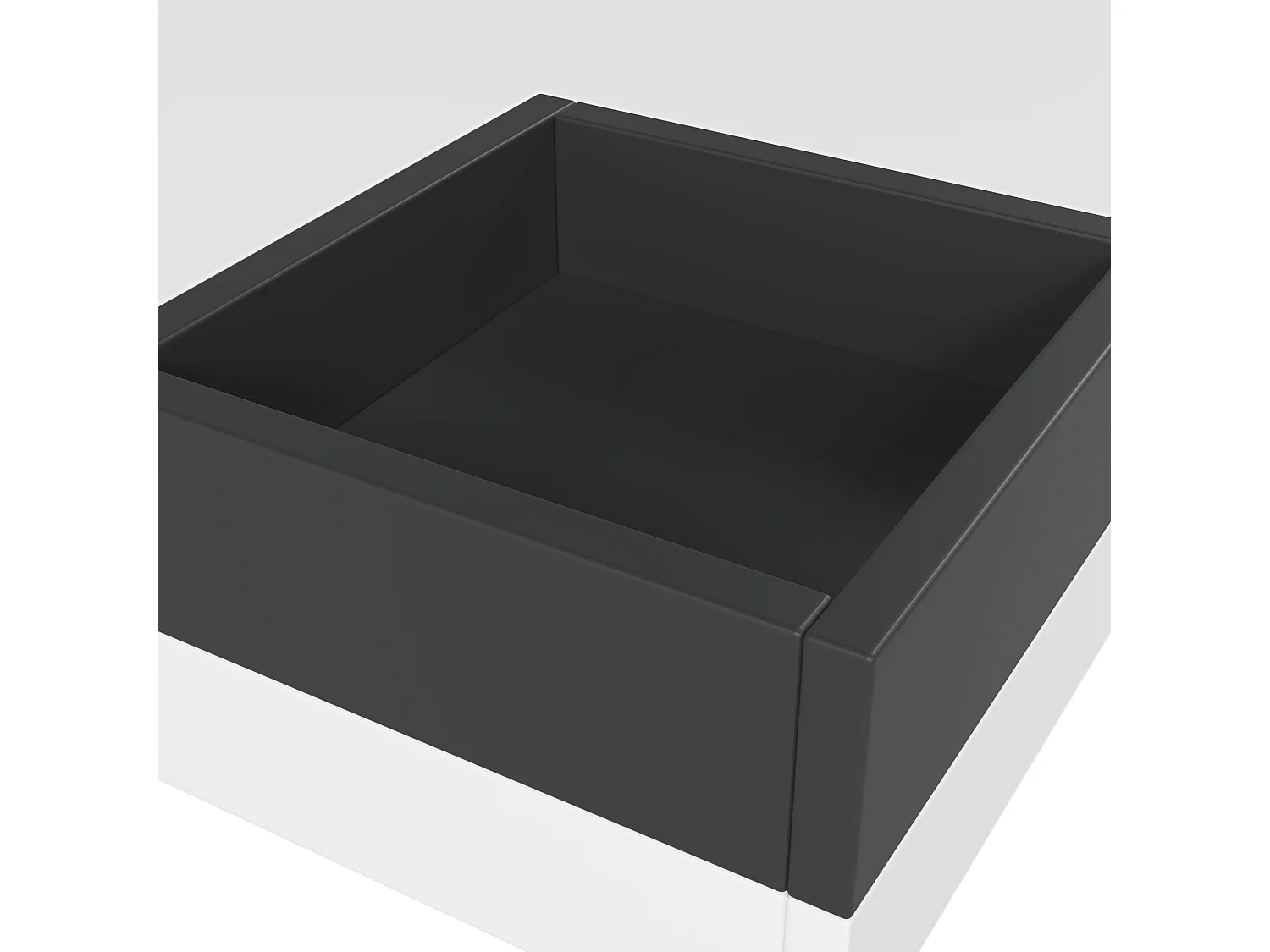 Table basse de salon 72x72x30 cm - Table basse blanche avec coffre de rangement amovible - éclairage LED