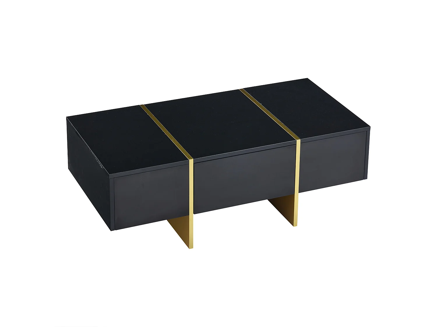 Tavolino da caffè - 100 x 50 x 35 cm - con 4 cassetti - Tavolino per piccoli appartamenti - MDF - Nero