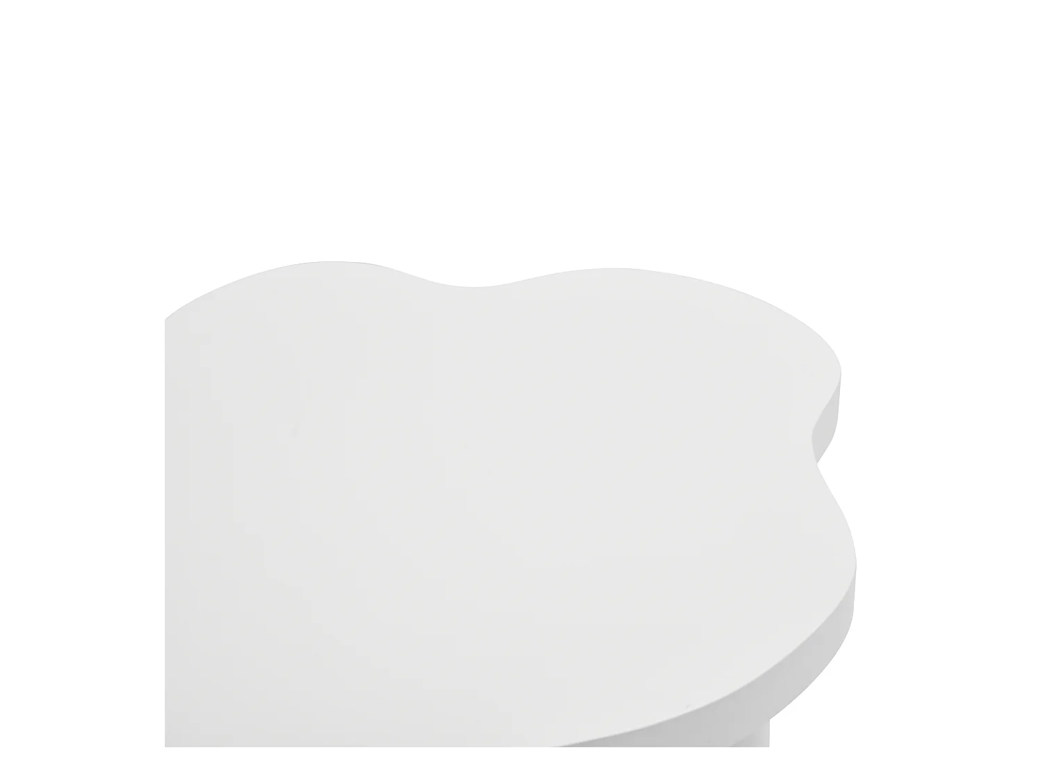 Table basse nuage de salon irrégulière - table basse blanche avec plateau en MDF - 100x70x40 cm