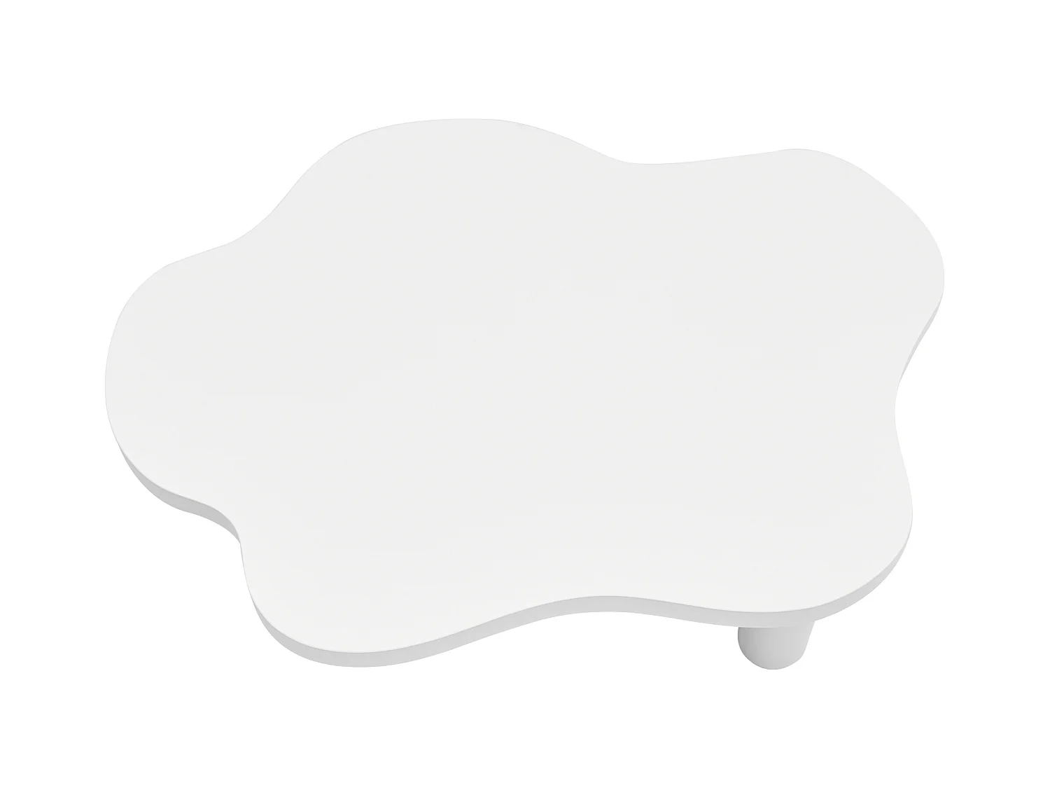 Table basse nuage de salon irrégulière - table basse blanche avec plateau en MDF - 100x70x40 cm