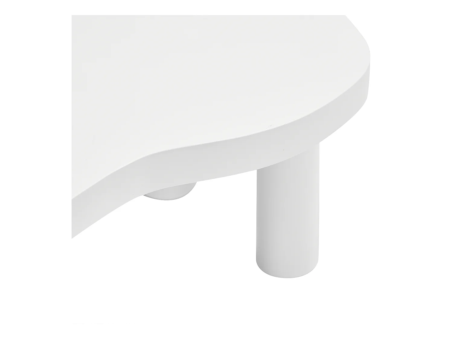 Table basse nuage de salon irrégulière - table basse blanche avec plateau en MDF - 100x70x40 cm