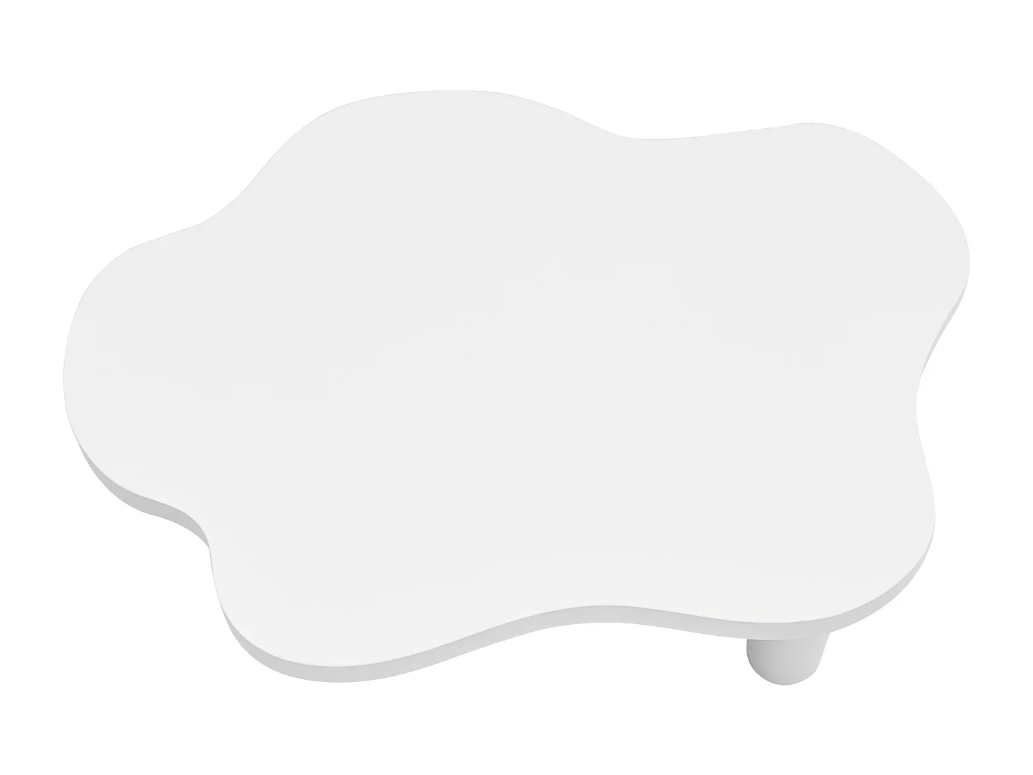 Table basse nuage de salon irrégulière - table basse blanche avec plateau en MDF - 100x70x40 cm