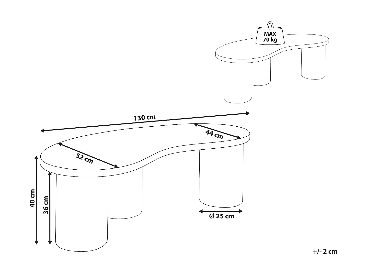 Table basse EASTON Marron foncé