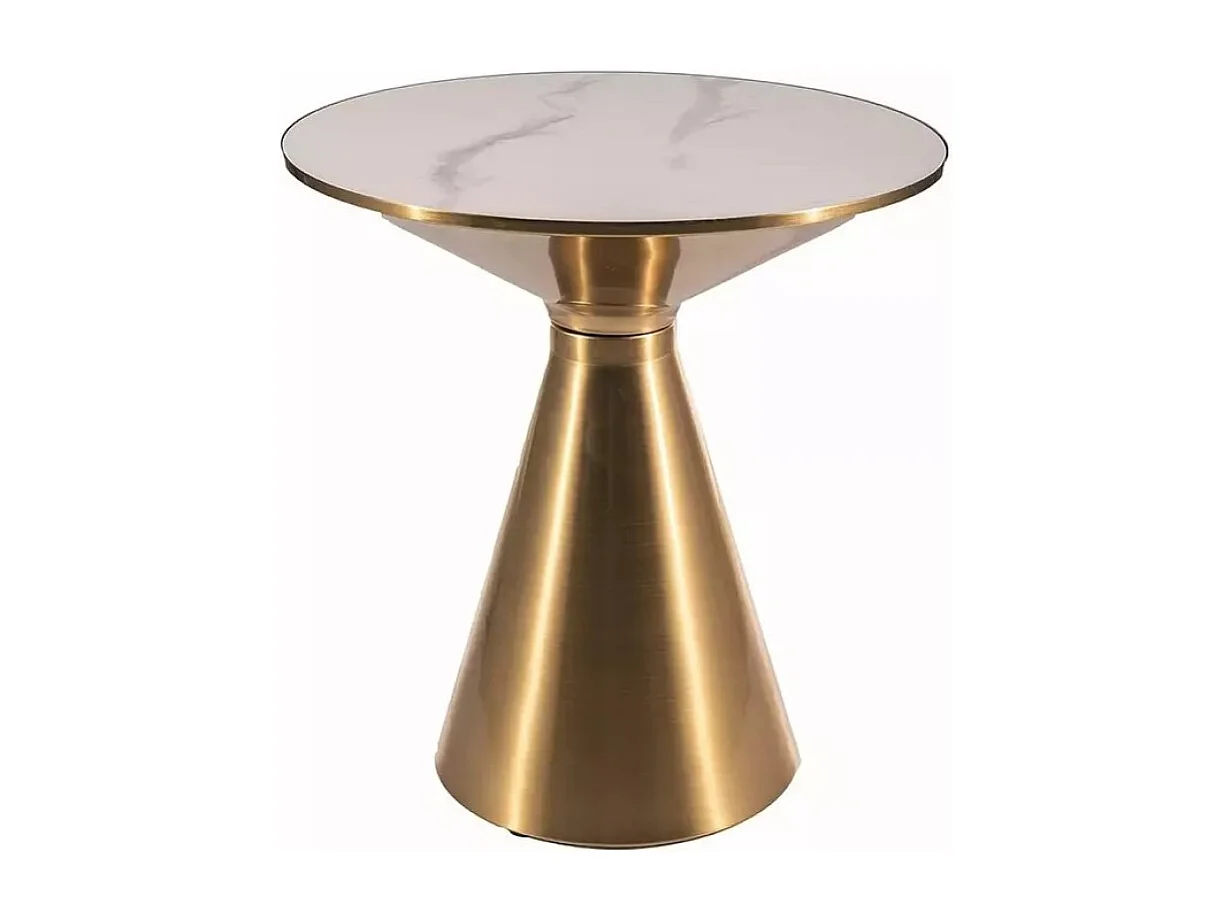 Couchtisch Aries/Metall/Keramik/Weiß&Gold