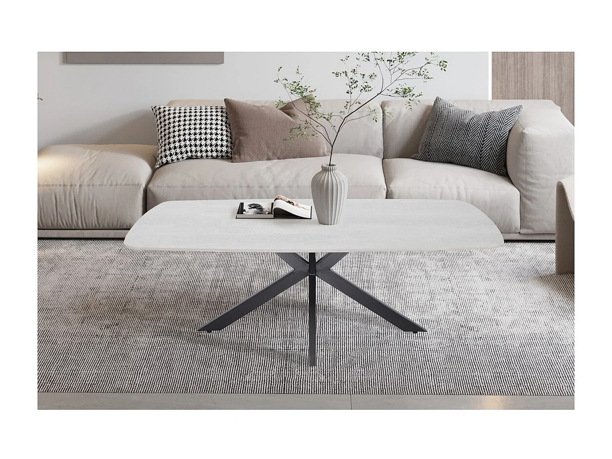 Tables basses ARVENA – Table basse rectangulaire 130x70 cm – 5 coloris pierre et marbre – Design contemporain