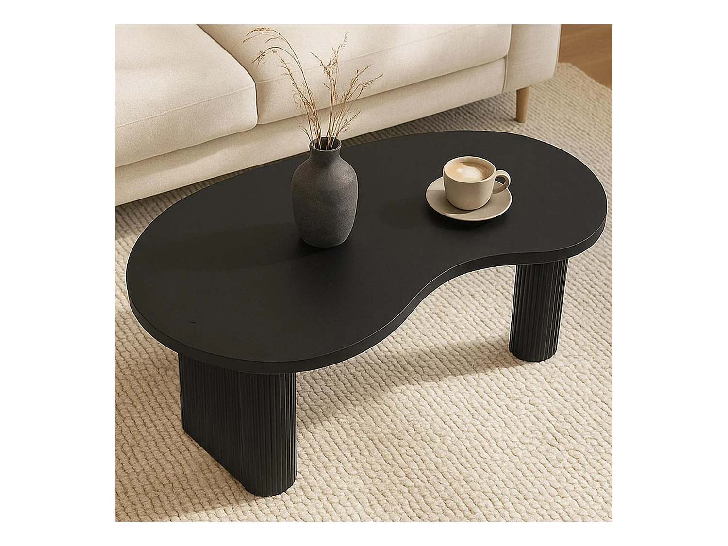 Table basse MCW-O29,  aspect bois noir
