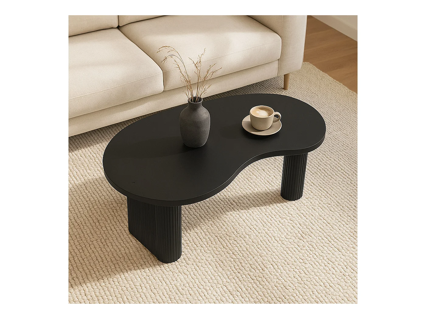 Table basse MCW-O29,  aspect bois noir