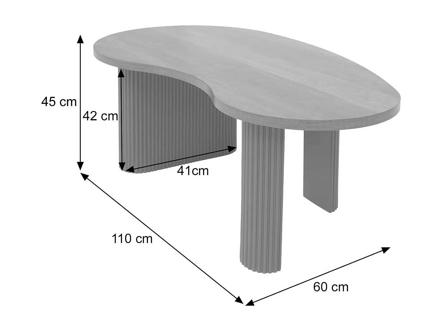 Table basse MCW-O29,  aspect bois noir