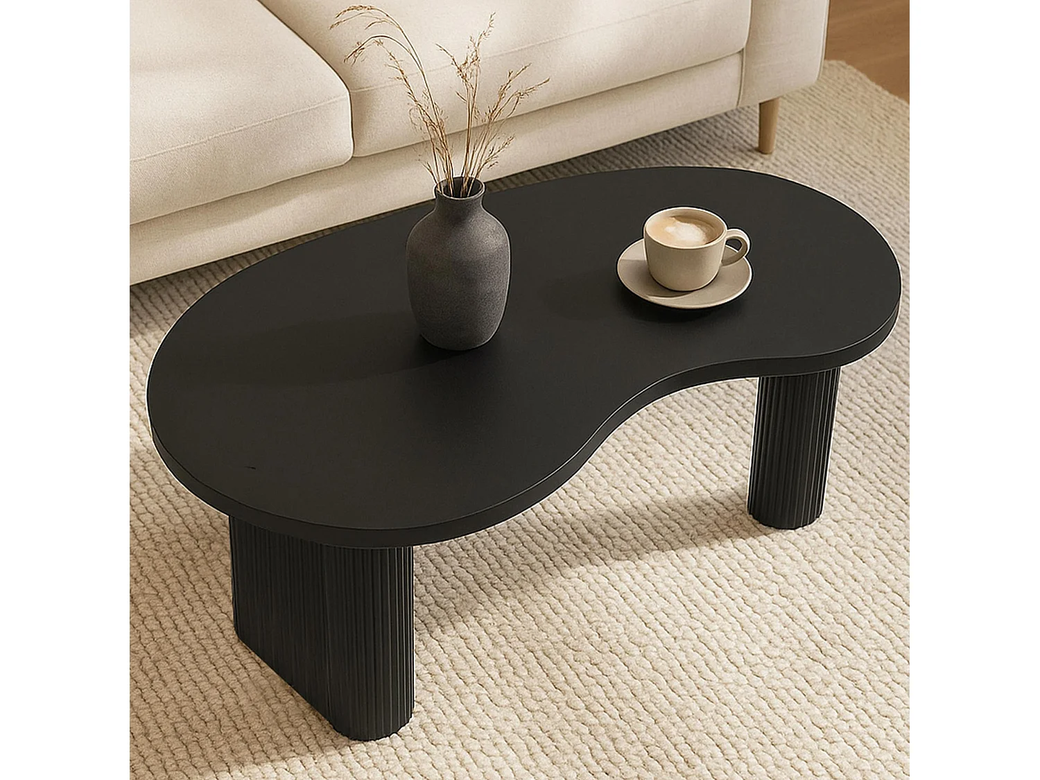 Couchtisch MCW-O29, Holzoptik schwarz