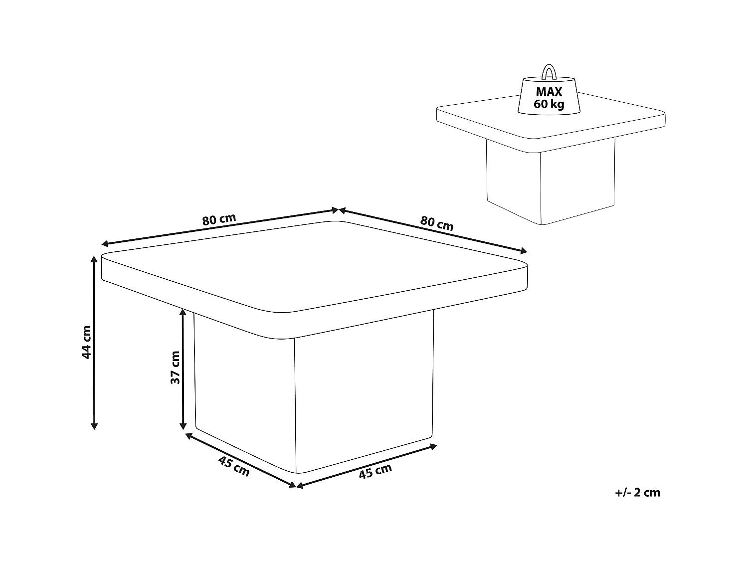 Salontafel DUSON Travertijn-effect