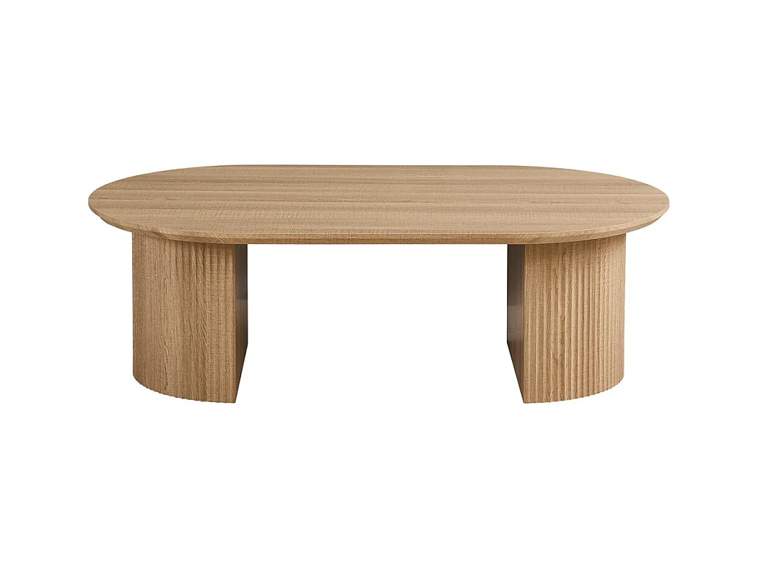 Table basse VAGOS – Coloris chêne naturel – Table basse rectangulaire 120x70 cm – MDF – Design moderne et chaleureux