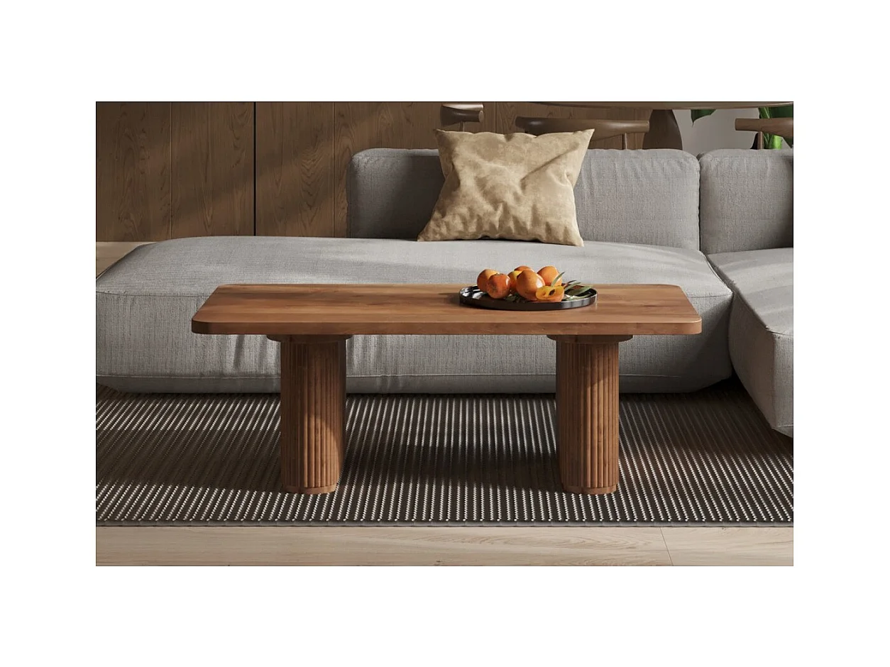 Table basse TALVORA – Bois de manguier massif – Table basse rectangulaire 120x60 cm – Design brut et naturel