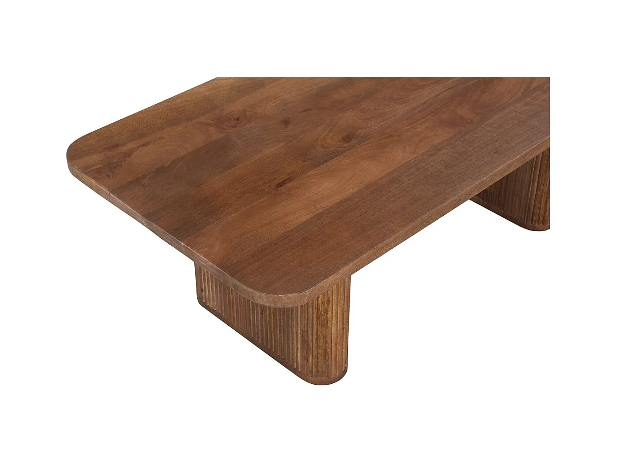Table basse TALVORA – Bois de manguier massif – Table basse rectangulaire 120x60 cm – Design brut et naturel