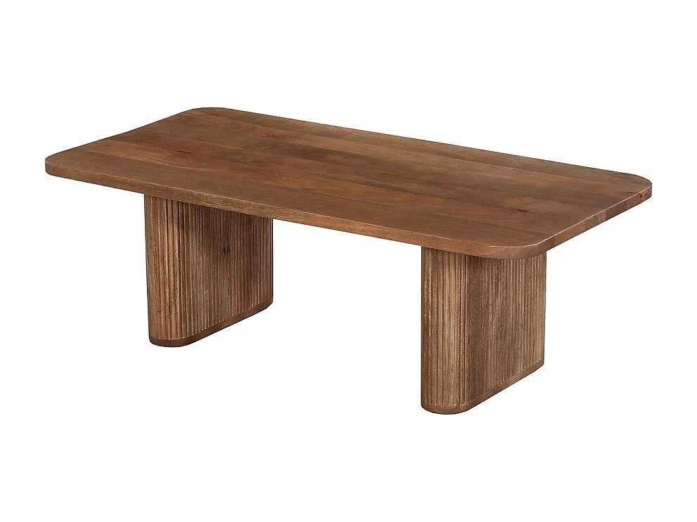Mesa de centro TALVORA – Madeira de mangueira maciça – Mesa de centro retangular 120x60 cm – Design rústico e natural