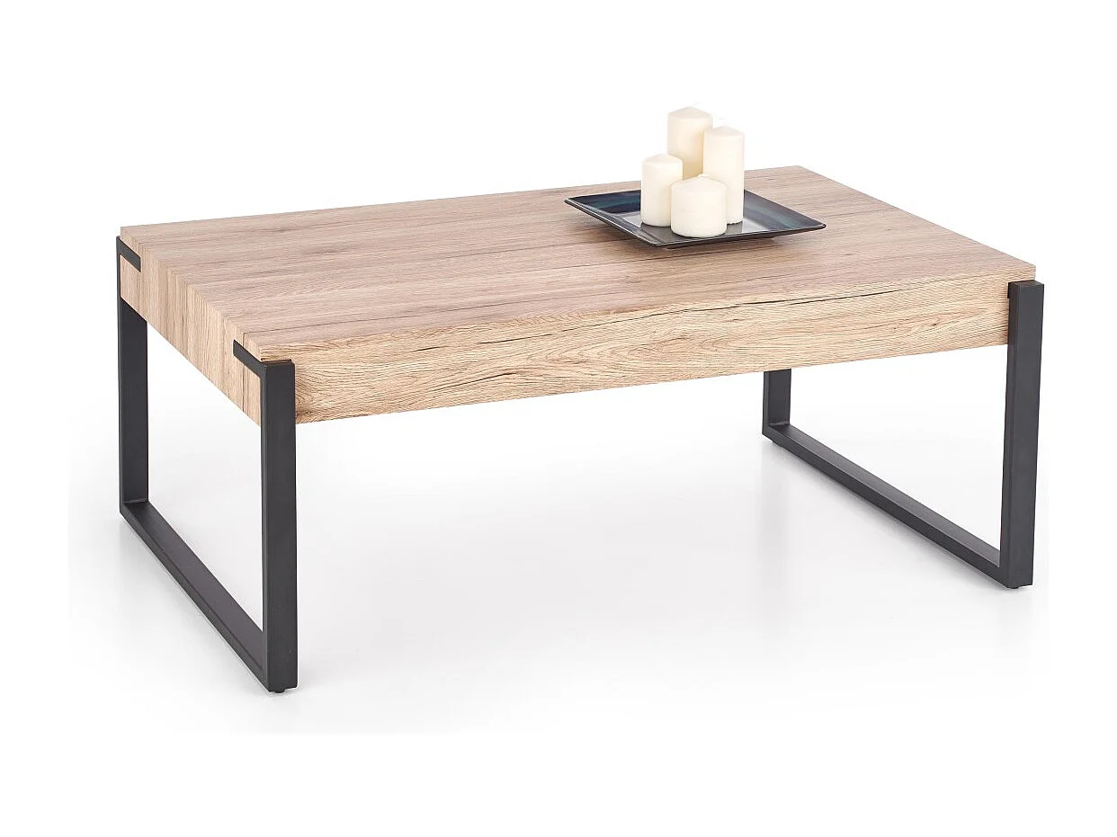 Table basse Capri/MDF/Acier/Marron