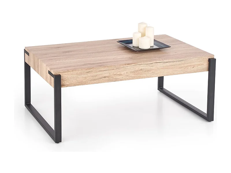 Table basse Capri/MDF/Acier/Marron